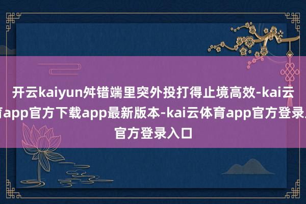开云kaiyun舛错端里突外投打得止境高效-kai云体育app官方下载app最新版本-kai云体育app官方登录入口