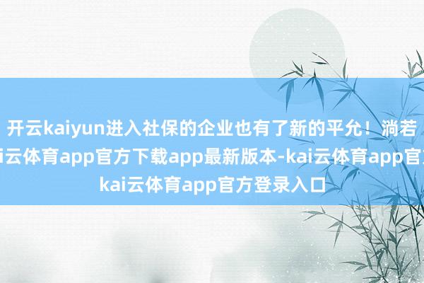 开云kaiyun进入社保的企业也有了新的平允！淌若是以往-kai云体育app官方下载app最新版本-kai云体育app官方登录入口