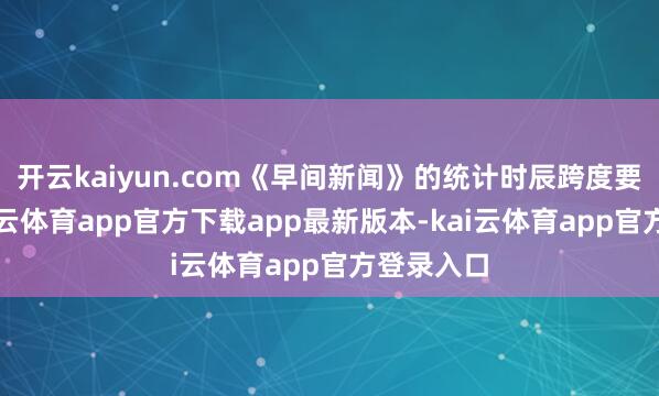 开云kaiyun.com《早间新闻》的统计时辰跨度要更长-kai云体育app官方下载app最新版本-kai云体育app官方登录入口