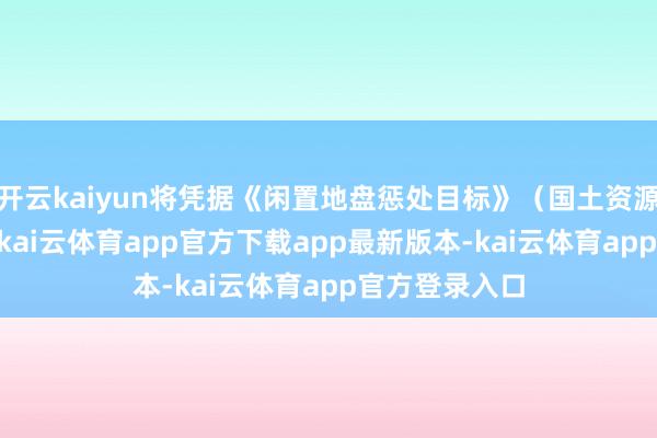 开云kaiyun将凭据《闲置地盘惩处目标》（国土资源部令53号）-kai云体育app官方下载app最新版本-kai云体育app官方登录入口